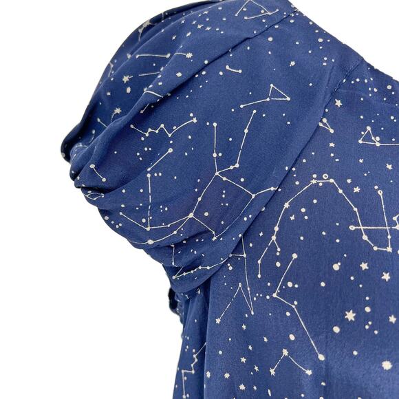 Anthropologie Maeve Trace The Stars Blouse Navy Silk size 6 - Picture 5 of 9